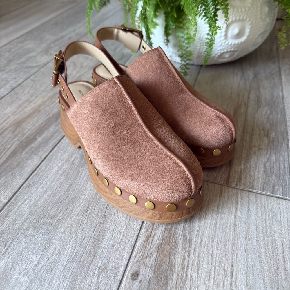 Michael Kors Esra Studded Suede Clogs